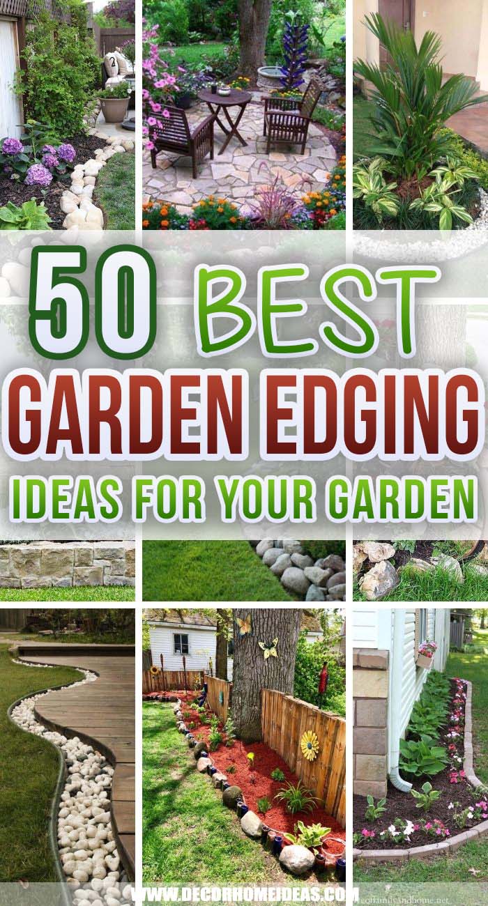 Best Garden Edging Ideas. Make your garden look more polished with our best garden edging tips and ideas. From landscape timbers to paver stones, we've got great garden border ideas for any style garden. #decorhomeideas