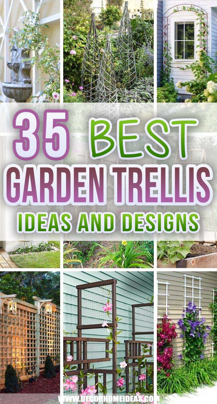 Best Trellis Ideas. How to make a beautiful garden trellis for your plants and flowers and spruce up your backyard, wall or fence. #decorhomeideas
