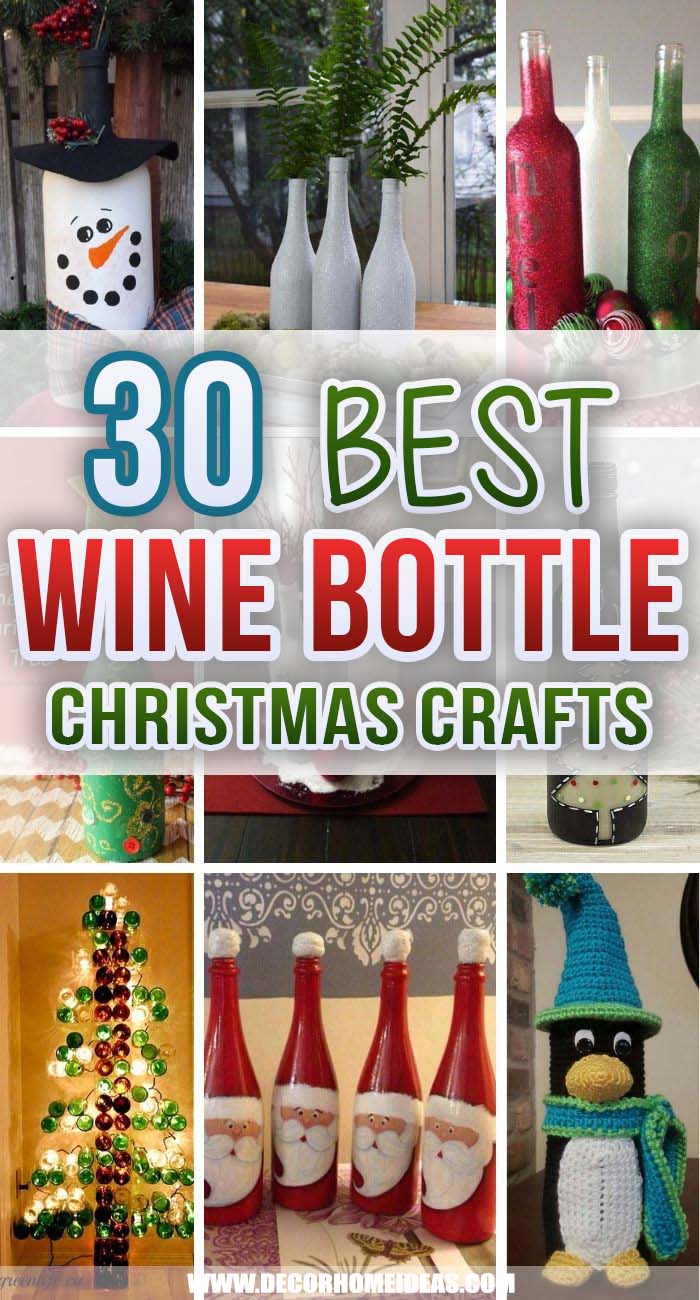 Best Wine Bottle Christmas Crafts Decor Ideas. You would be awe-inspired to take a look at these 25 Wine Bottle Christmas Crafts and holiday decor ideas that are so innovative as well as easy to pull off. #decorhomeideas