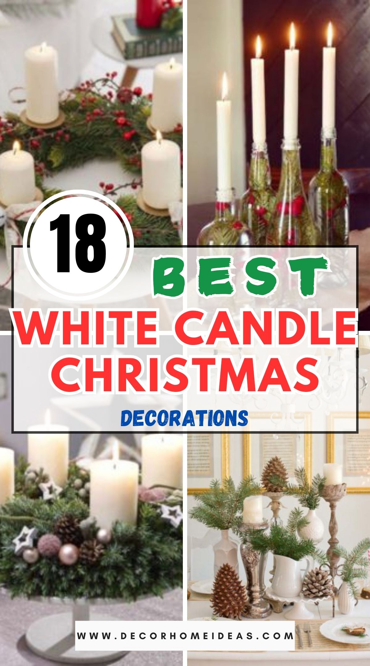 18 White Candle Christmas Decorations 1