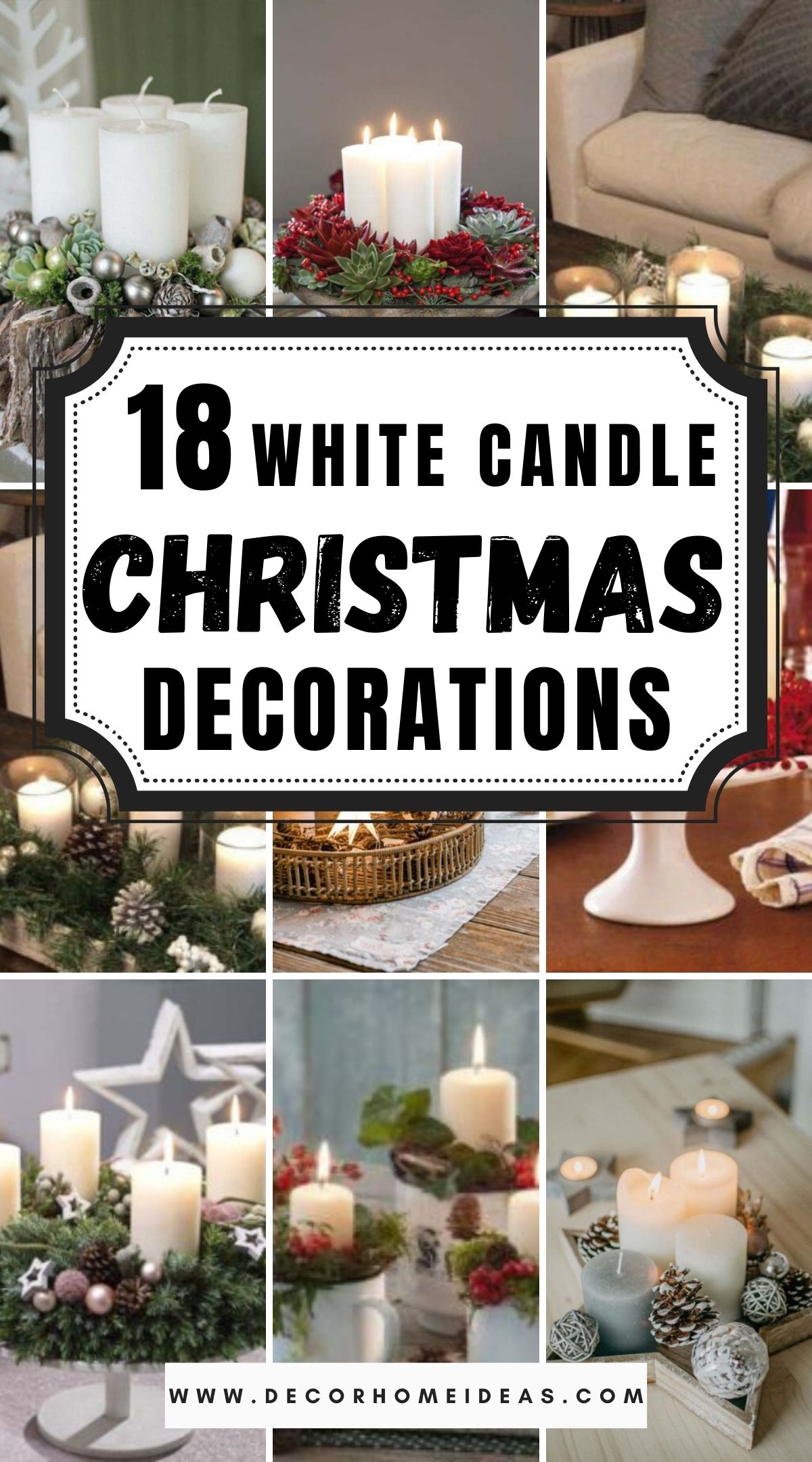 18 White Candle Christmas Decorations 2