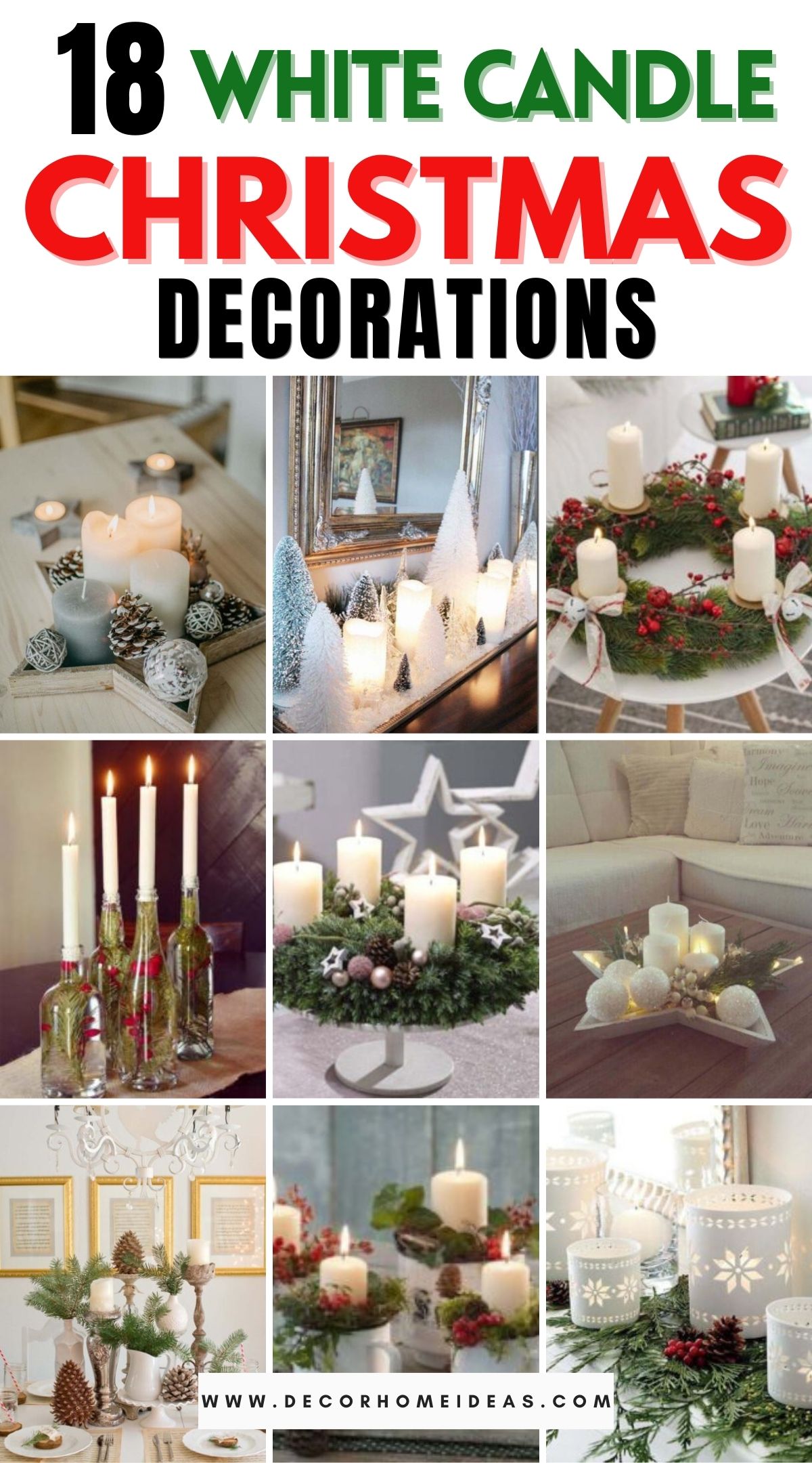 18 White Candle Christmas Decorations 3