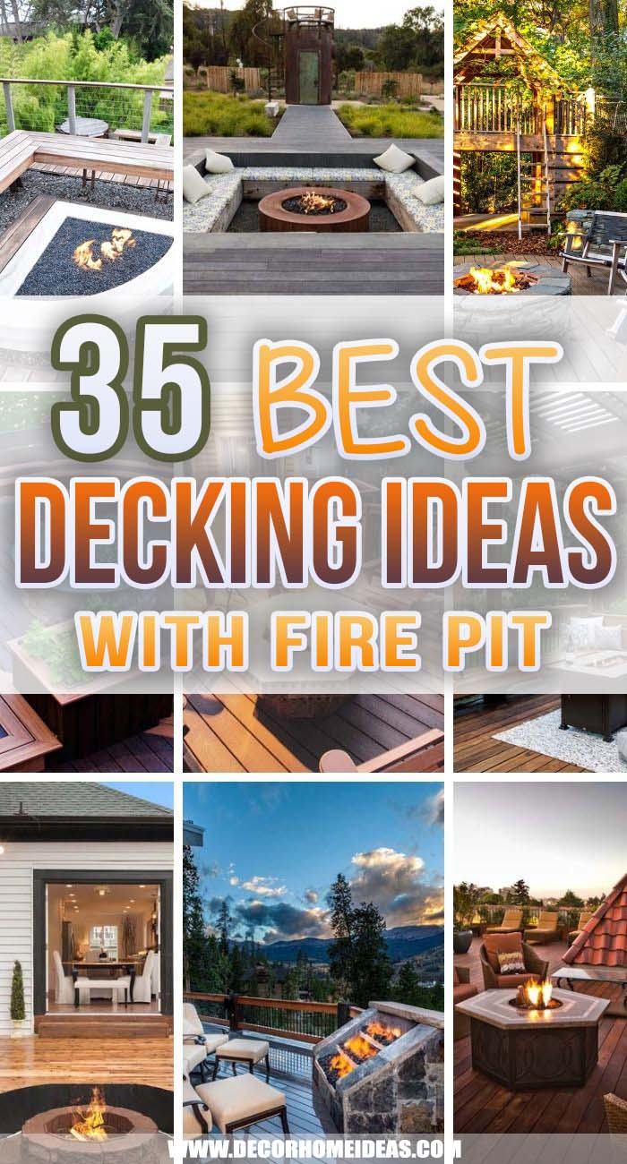 Best Decking Ideas With Fire Pit. Nothing takes a deck to the next level like a cozy fire pit. It makes for a perfect outdoor gathering place and these decking ideas with fire pit will surely prove it. #decorhomeideas
