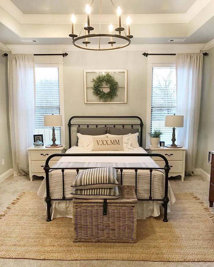 Farmhouse Safari Fusion Bedroom #farmhousebedroom #decorhomeideas