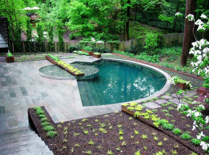 Create Geometric Interest With Planters #abovegroundpool #landscapingideas #decorhomeideas