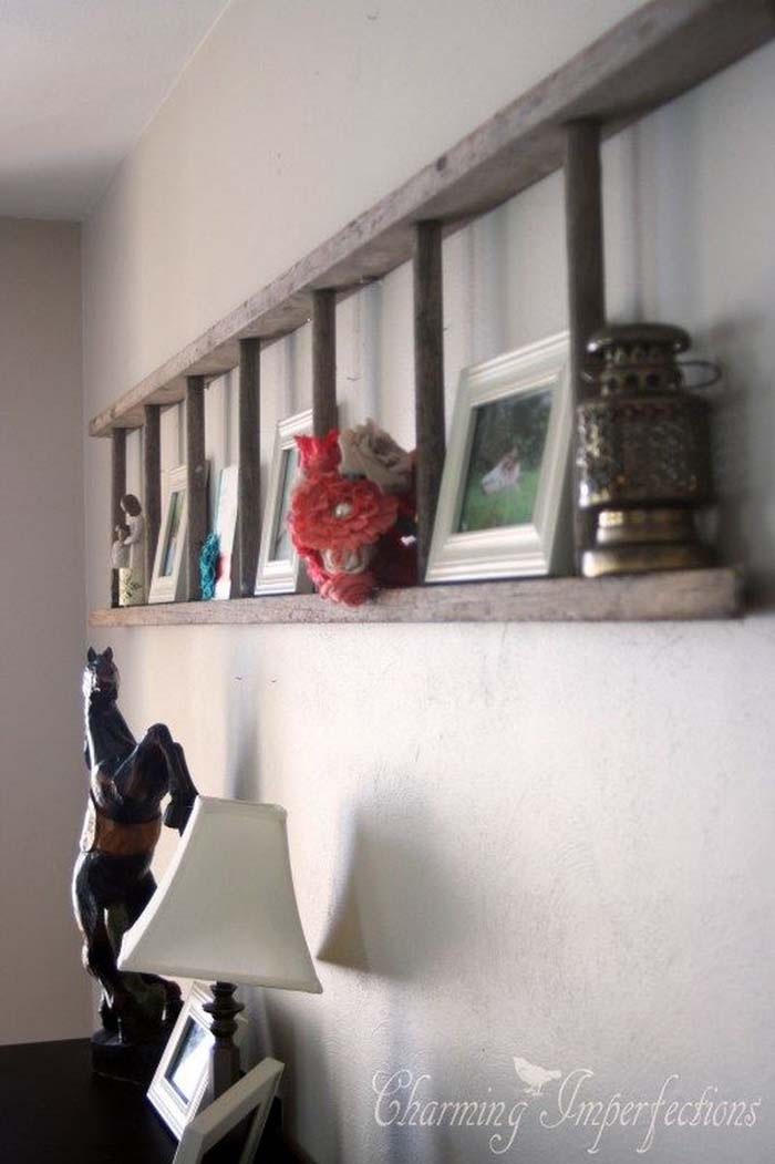 Orchard Ladder Display Shelf #rustic #walldecor #decorhomeideas
