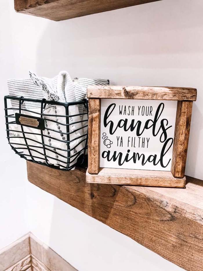 Humorous Wash Your Hands Bathroom Sign #decorhomeideas
