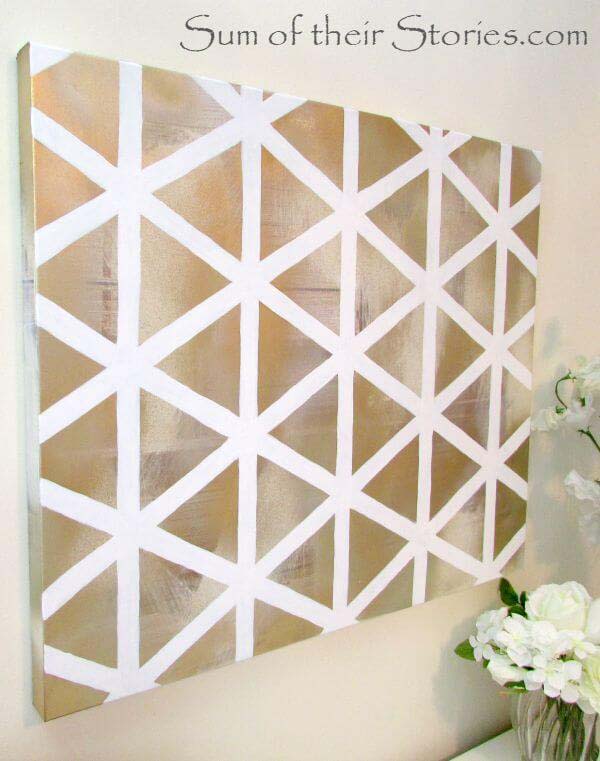 Easy DIY Geometric Wall Art #decorhomeideas