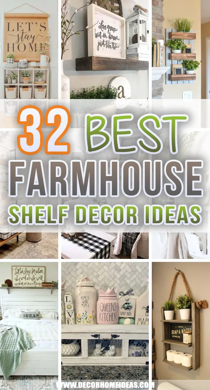 Best Farmhouse Shelf Decor Ideas. Keep your kitchen or bedroom neat and tidy with these farmhouse shelf decor ideas. Add more storage while keeping the rustic flair in your home. #decorhomeideas