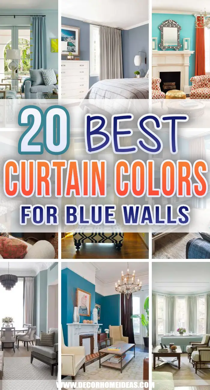 Best Curtain Color For Blue Walls. Wondering what is the best color for your curtains with blue walls? We have made an amazing selection of color combos and variations for the best living room or bedroom layout. #decorhomeideas