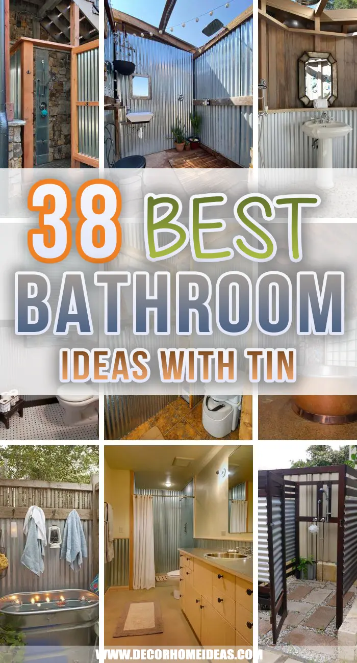 Best Tin Bathroom Ideas. Decorate your bathroom with tin and corrugated metal sheets to add a rustic look. Use metal sheets to create walls or decorative elements. #decorhomeideas