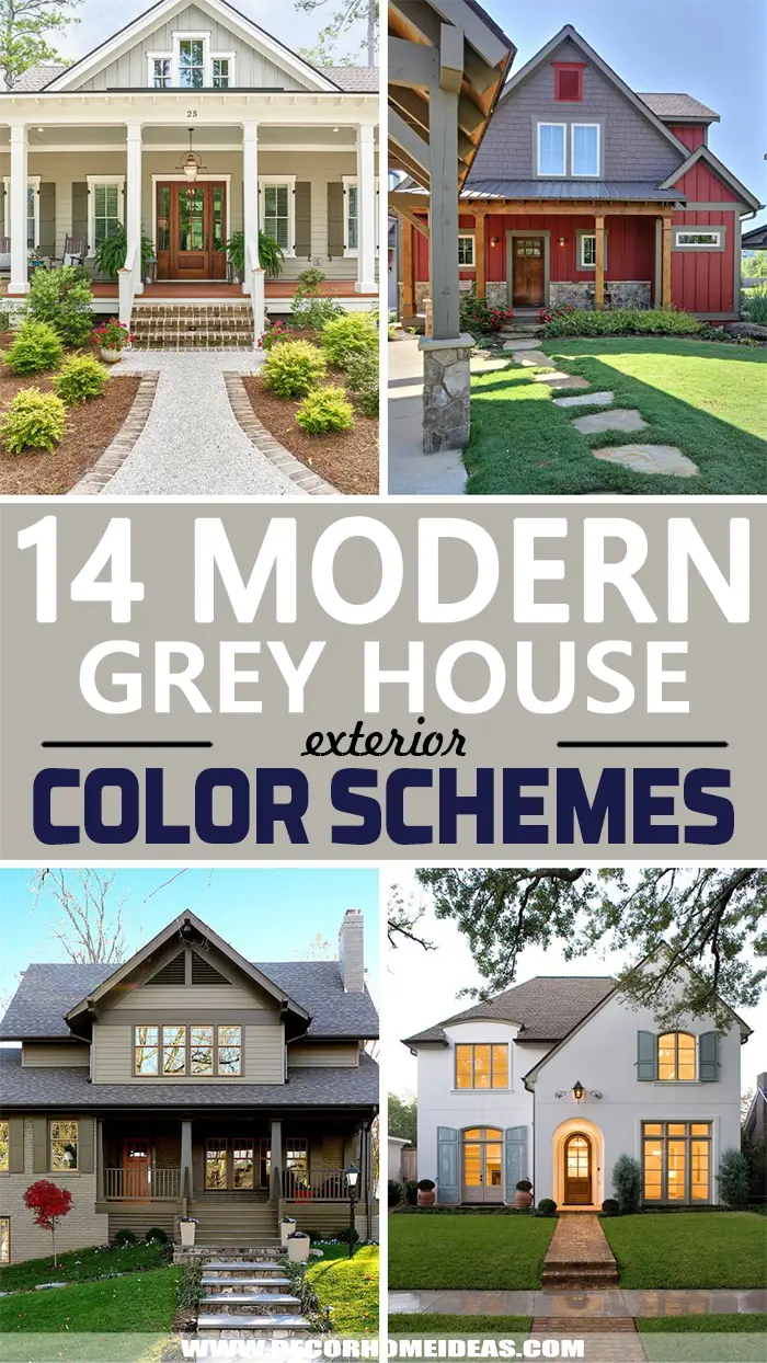 Modern Grey House Exterior Color Schemes. Following the popular trend of grey house exterior we have compiled the best color schemes that go with it. #decorhomeideas
