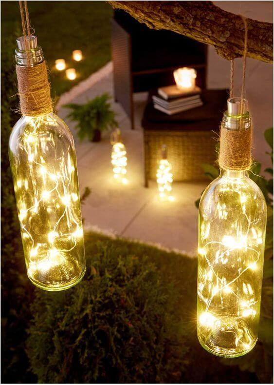 Hanging Glass Bottle Light