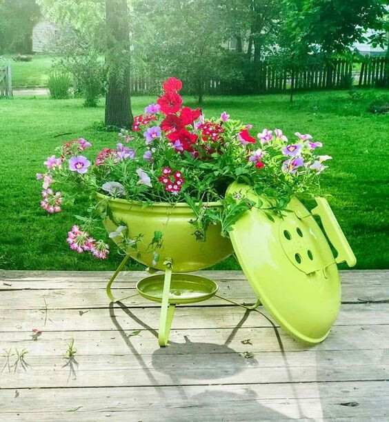Green Colander Planter