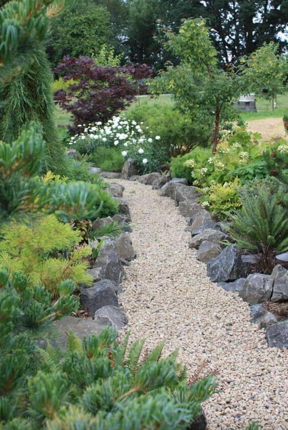 A Garden Pathway with Rocks