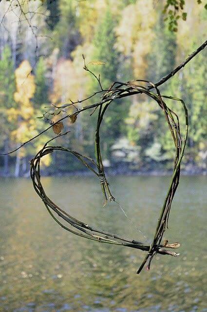 A Simple Heart Shape Made From Twigs