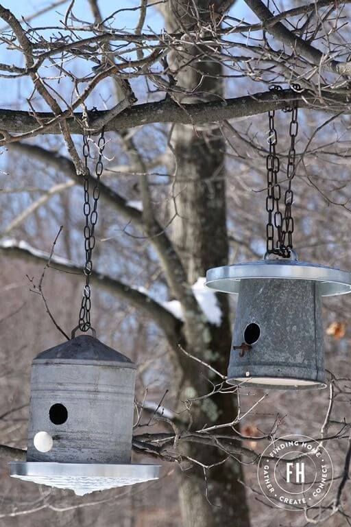 Upcycled Galvanized Birdhouses