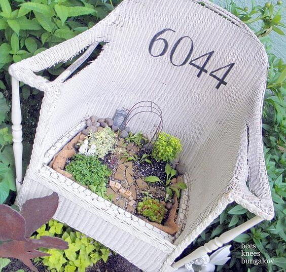 Old Chair Miniature Junk Garden