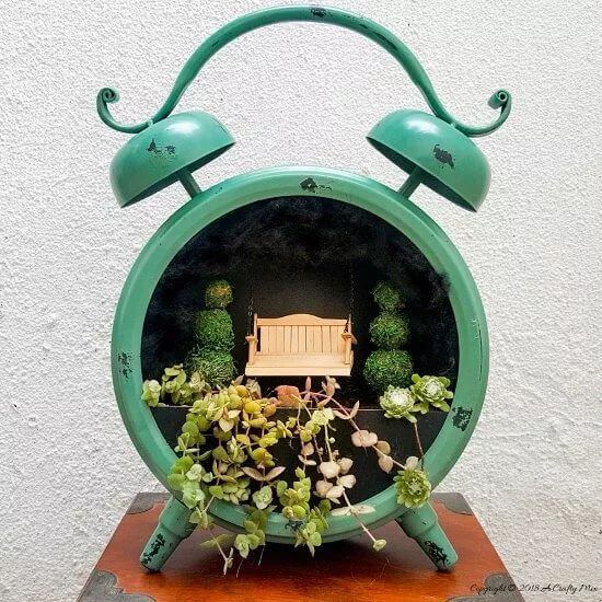 A Clock Fairy Garden