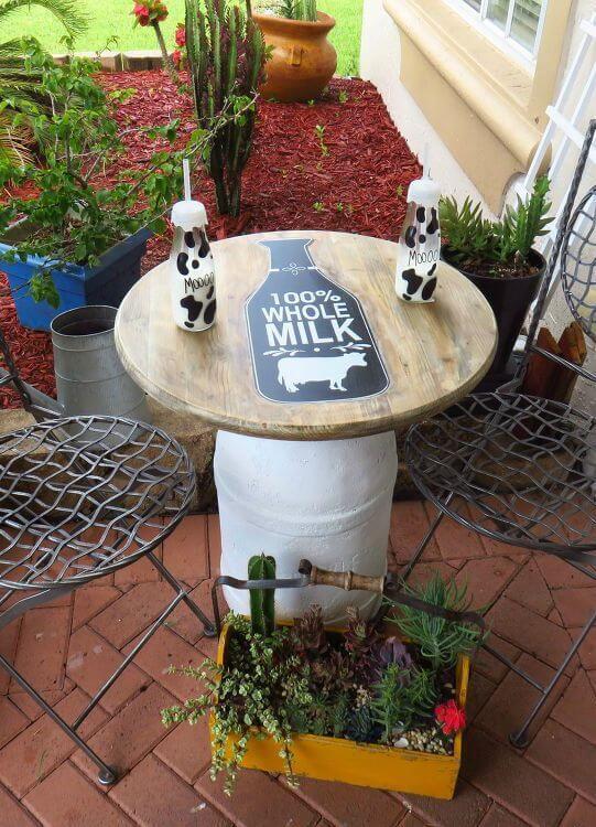 Milk Can Turned Side Table