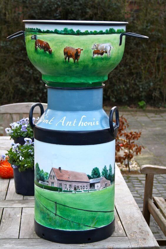Painted Milk Can