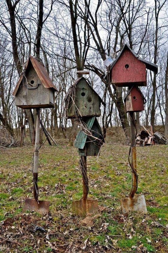 Rake And Spade Birdhouses