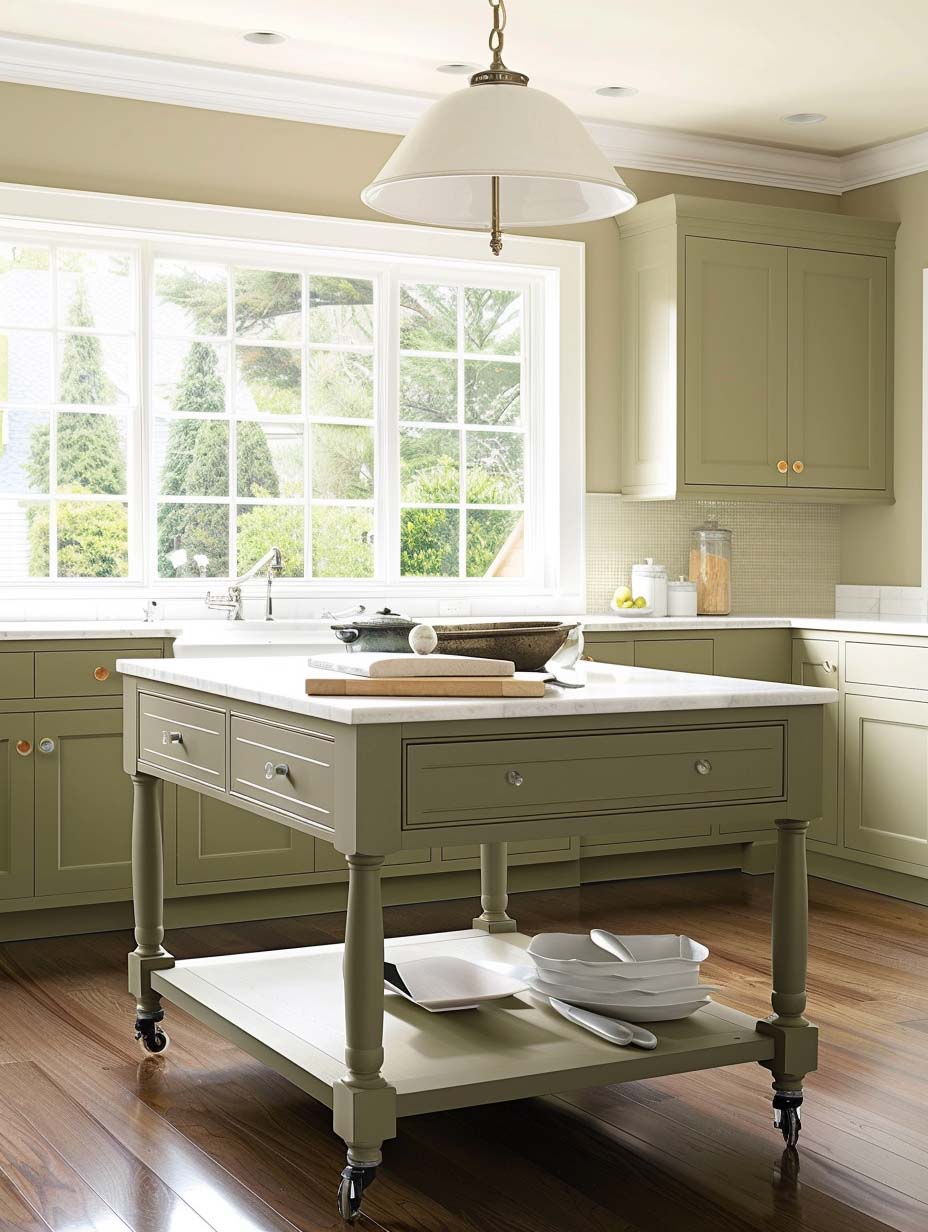 31. Light-Filled Sage Green Serenity