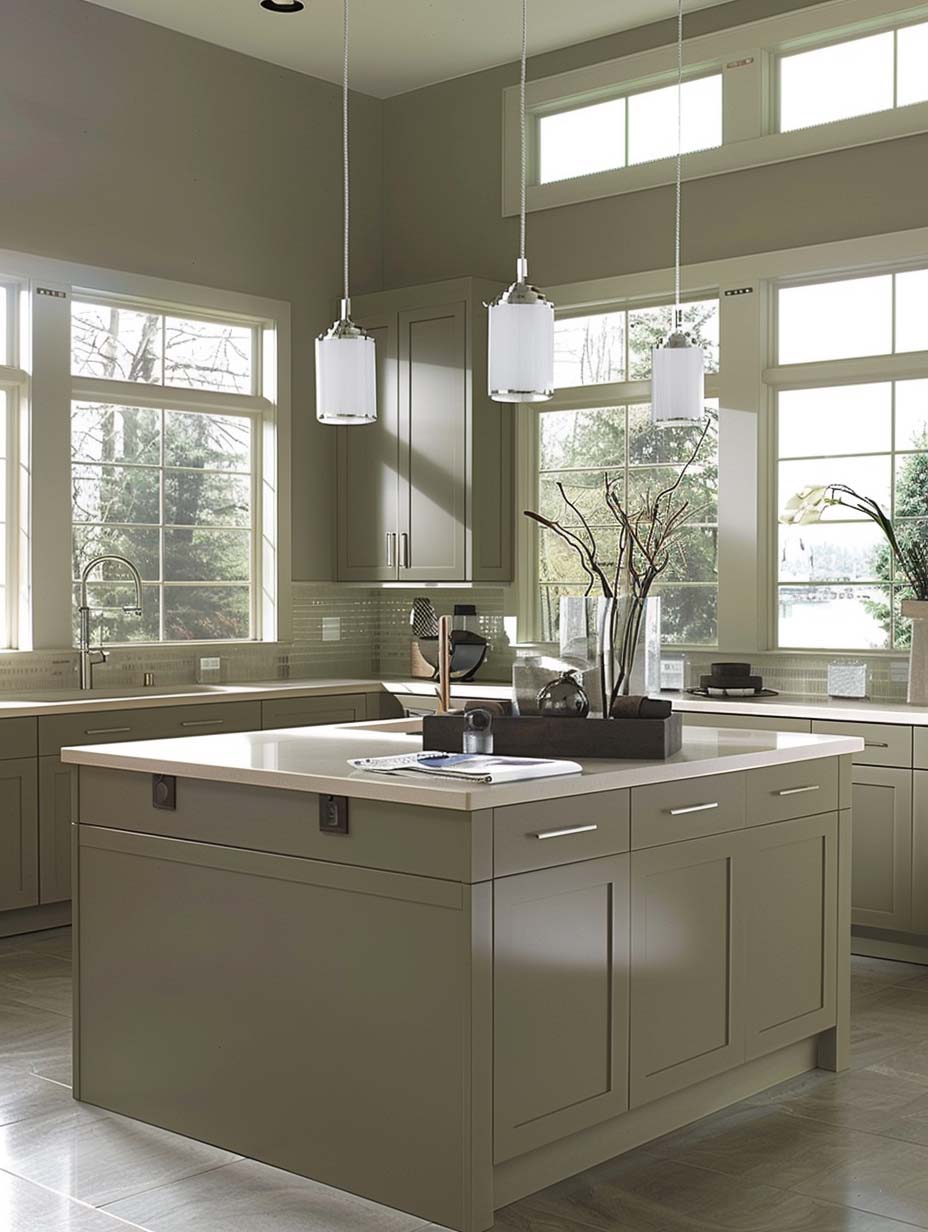 32. Contemporary Elegance with Sage Tones