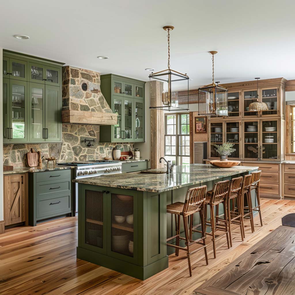7. Sleek and Minimalist Sage Green Kitchen