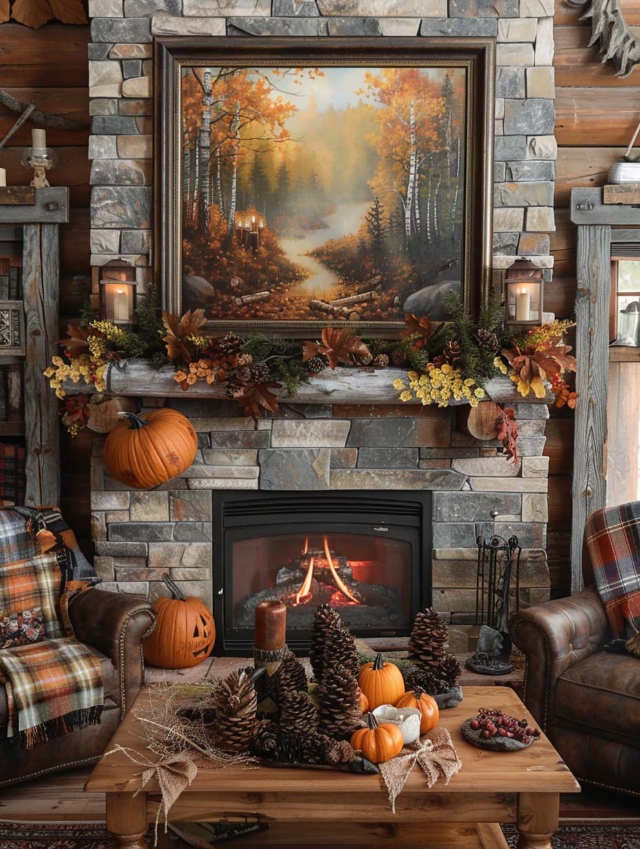 autumn decor ideas mantel 3