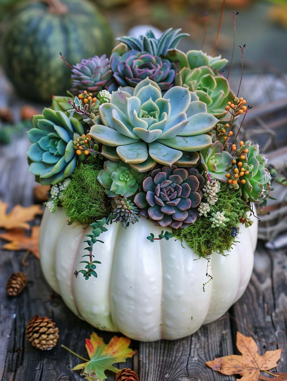 fall pumpkin centerpiece 1