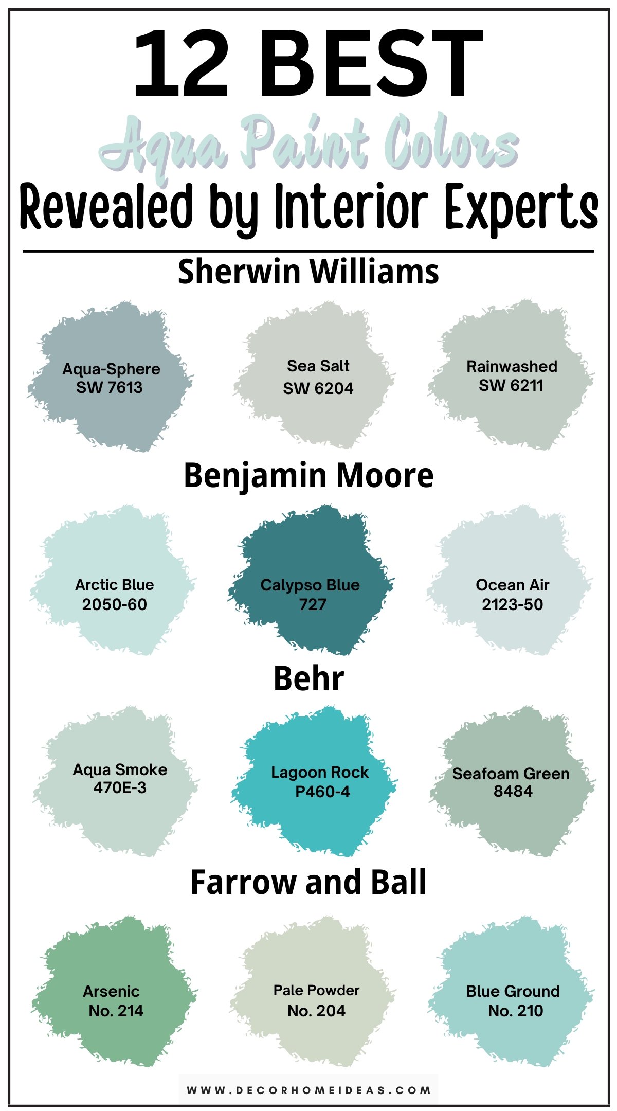 Discover 12 refreshing aqua paint colors that bring a cool and serene feel to your space. These vibrant yet soothing shades of aqua offer a perfect blend of blue and green, creating a light and airy atmosphere. From soft, pale aquas to bold, bright hues, explore designer-recommended colors that evoke a sense of tranquility and freshness. Ideal for bathrooms, bedrooms, or coastal-inspired living rooms, these aqua paint colors provide a crisp, refreshing backdrop that transforms any room into a calming oasis.