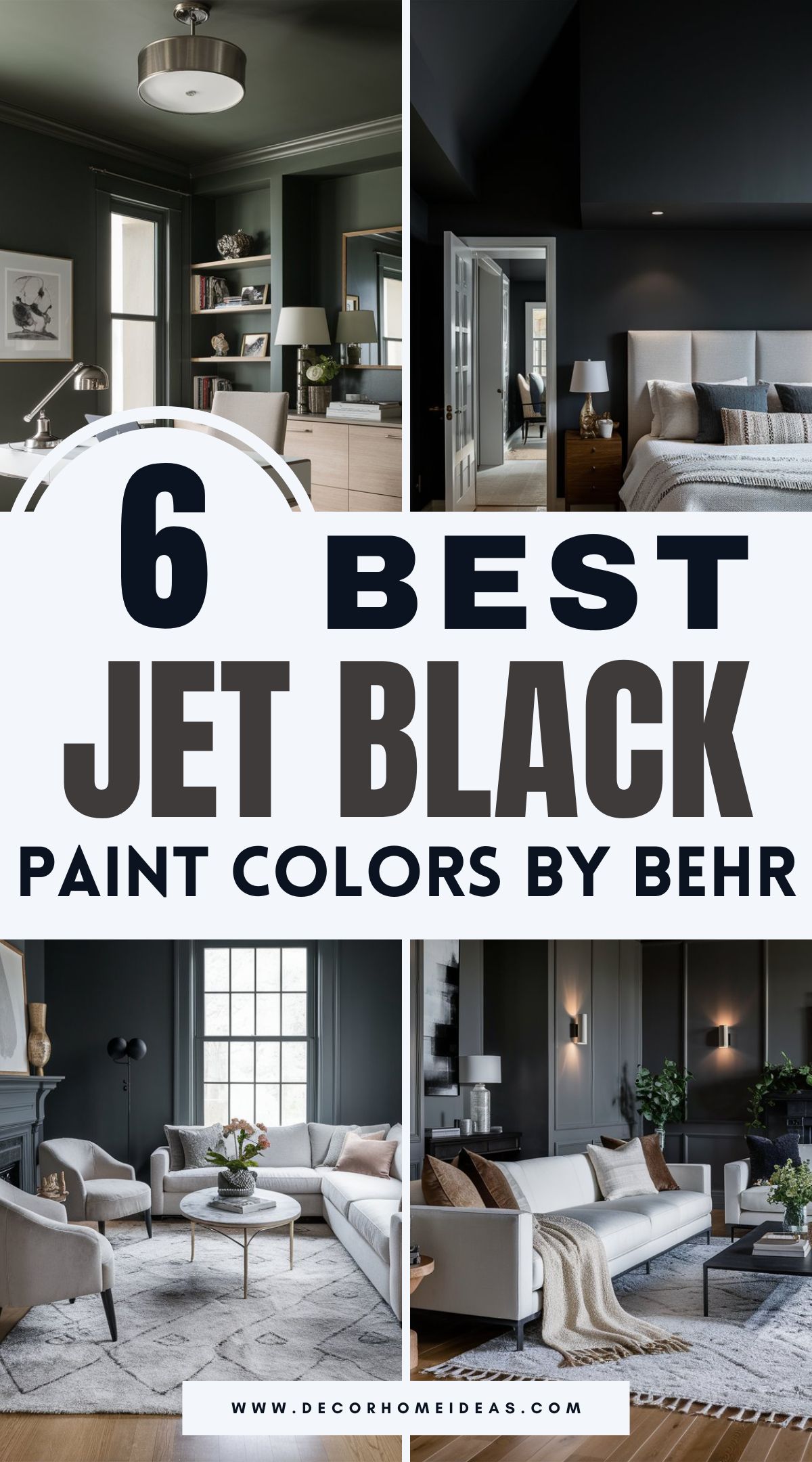 Discover six bold jet-black paint colors by Behr that bring sophistication and drama to any space. Perfect for accent walls, cabinetry, or exterior features, these rich shades offer versatility and elegance. Explore how to use these striking tones to create a timeless, modern look!