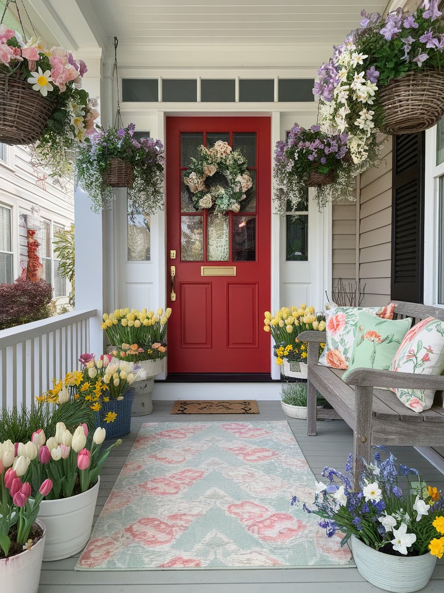 spring porch red door 8
