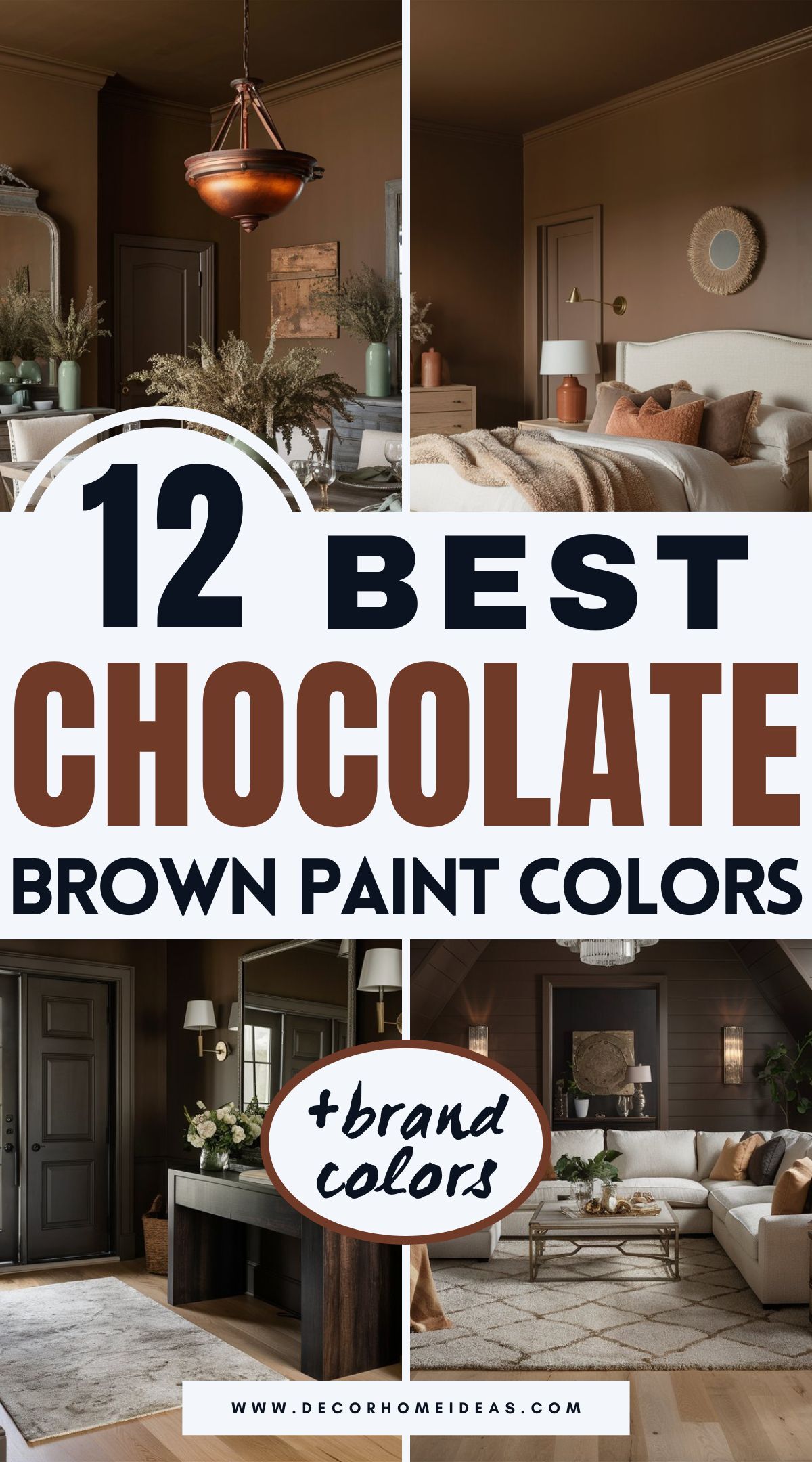 Explore 12 rich chocolate brown paint colors from Sherwin-Williams, Benjamin Moore, Behr, and Farrow & Ball. These deep, cozy shades add warmth and depth to any space. Find out which tones bring the perfect balance of drama and comfort to your home.