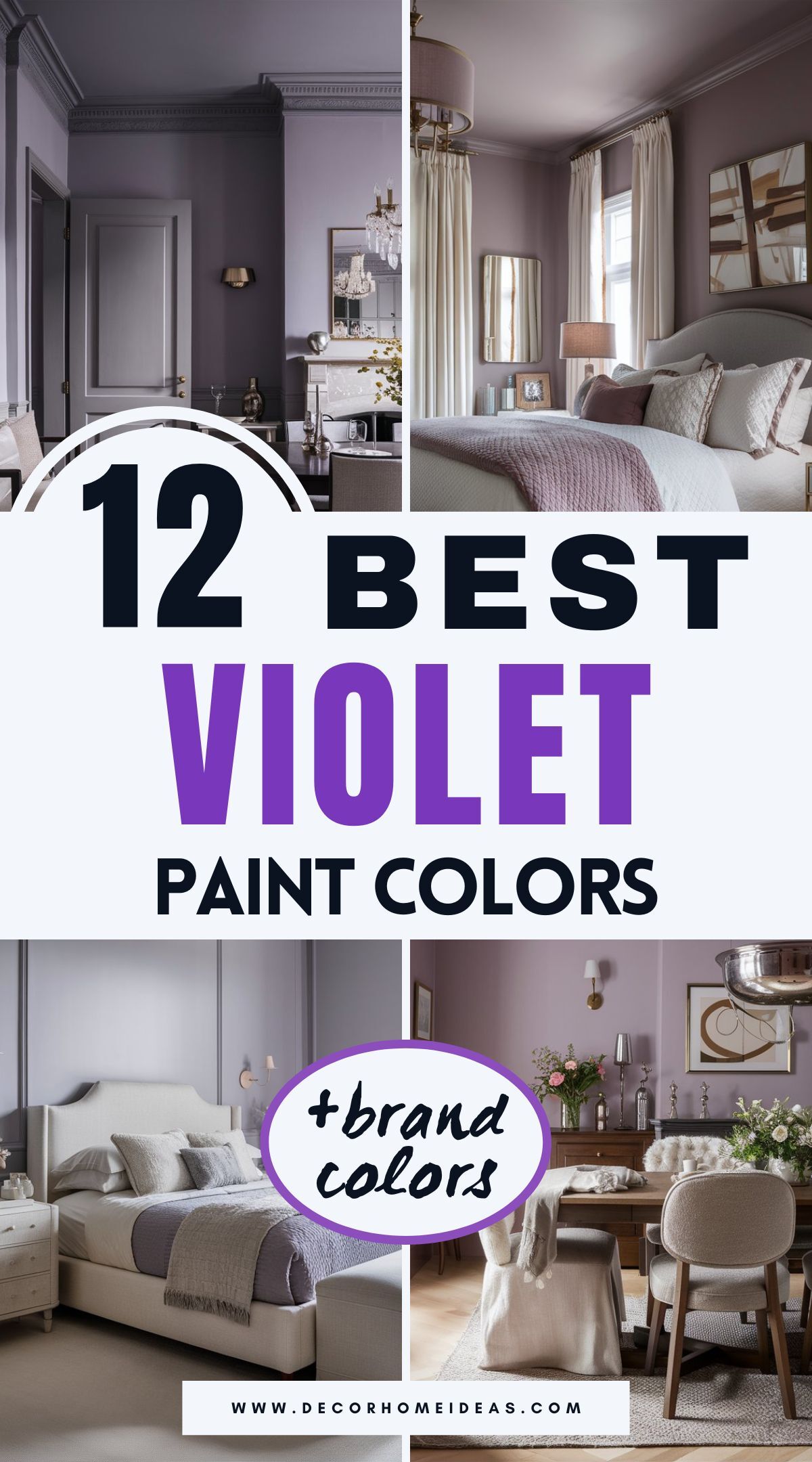 Violet paint colors bring a perfect balance of sophistication and creativity to any space. Whether you prefer soft lavenders or deep, moody purples, these 12 stunning shades from Benjamin Moore, Sherwin-Williams, Behr, and Farrow & Ball offer a variety of tones to suit any style. Find the perfect violet for your next project!
