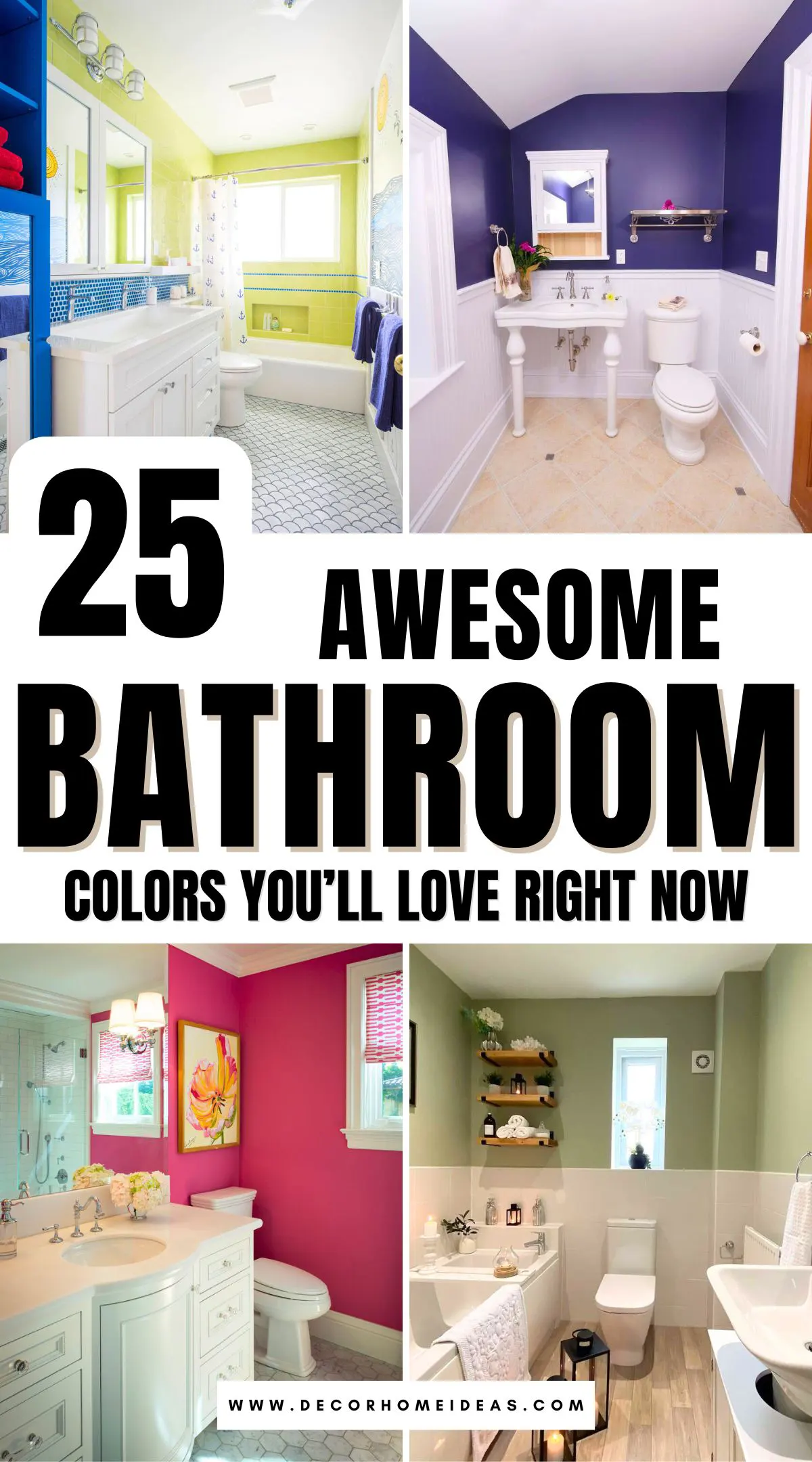 Discover 25 fresh bathroom color ideas that can instantly refresh your space. From soothing neutrals to bold, vibrant hues, these expert picks will inspire your next makeover. See which shades can make your bathroom feel brand new!