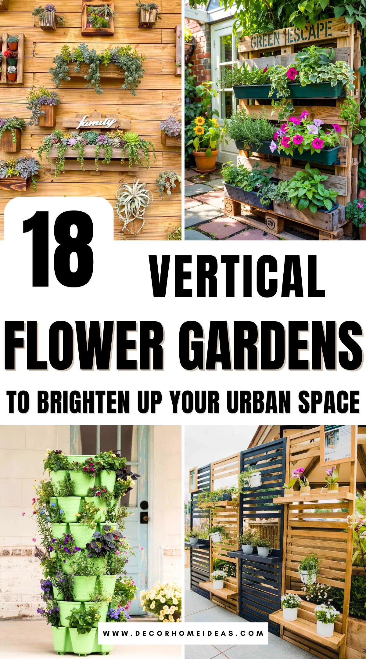 Discover 18 stunning vertical flower gardens that bring vibrant beauty to small urban spaces. These creative designs show how you can grow a lush garden even with limited room. See which ideas could be the perfect fit for your own city retreat!