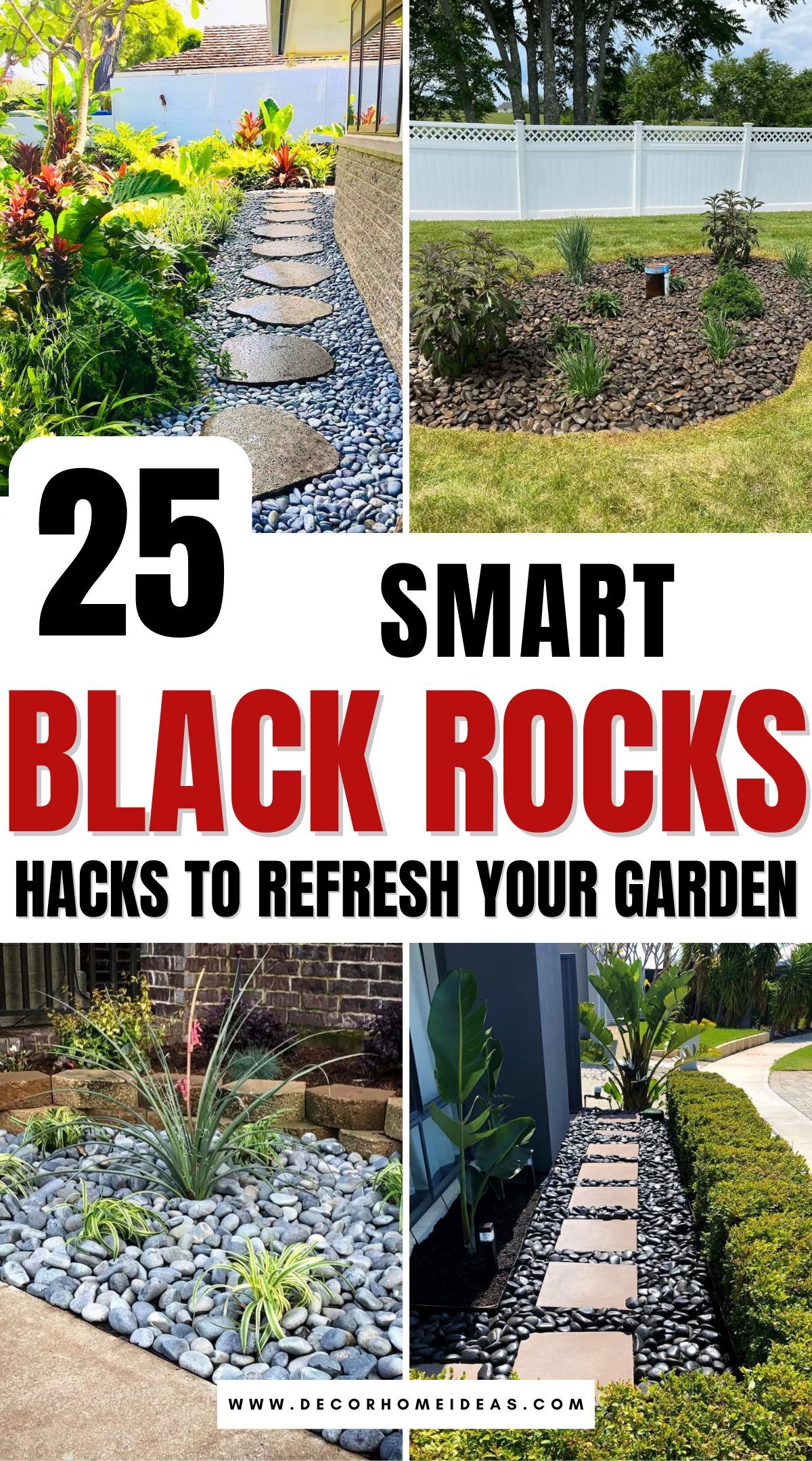 best ways to use black rocks in landscaping design 2