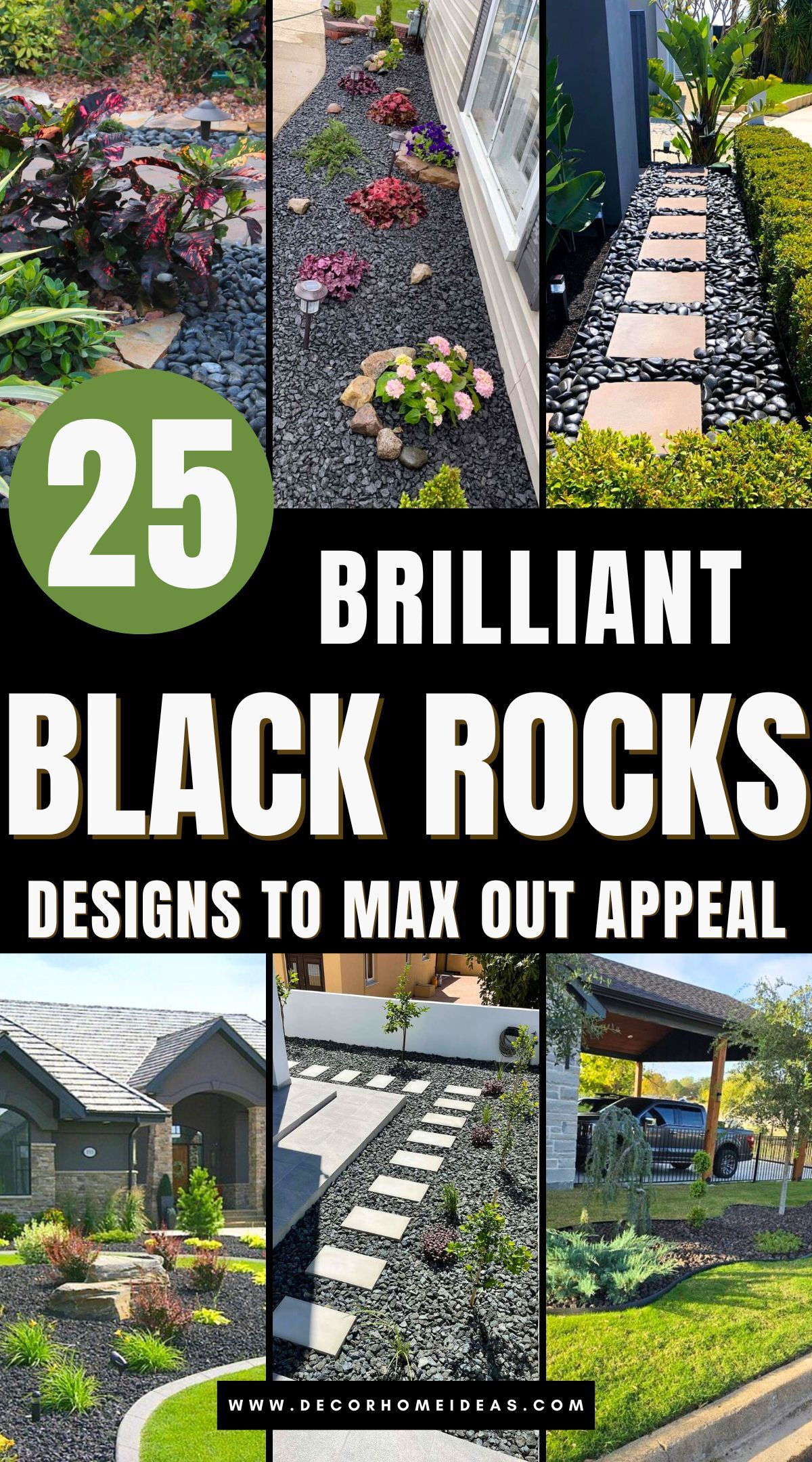 best ways to use black rocks in landscaping design 3