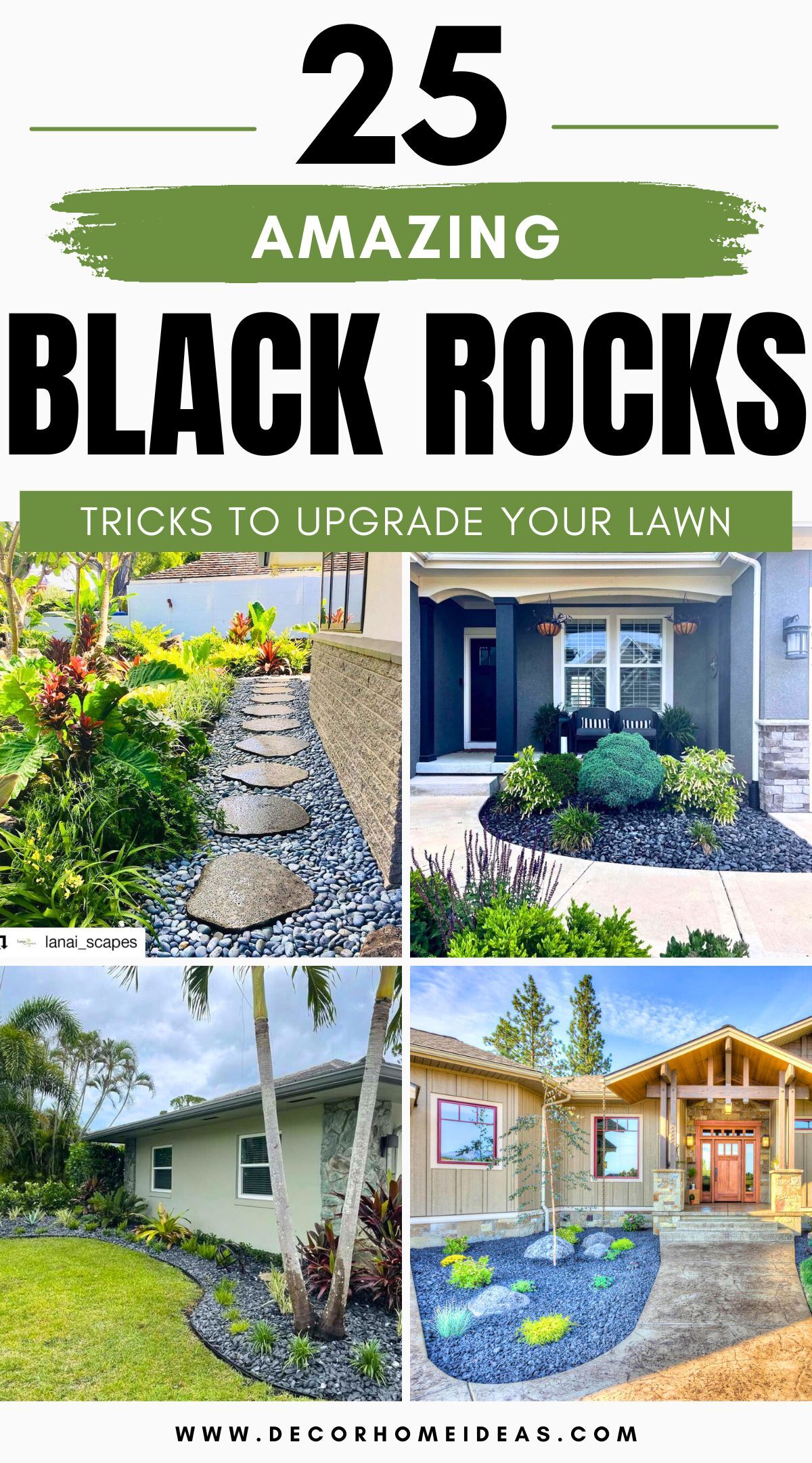 best ways to use black rocks in landscaping design 4